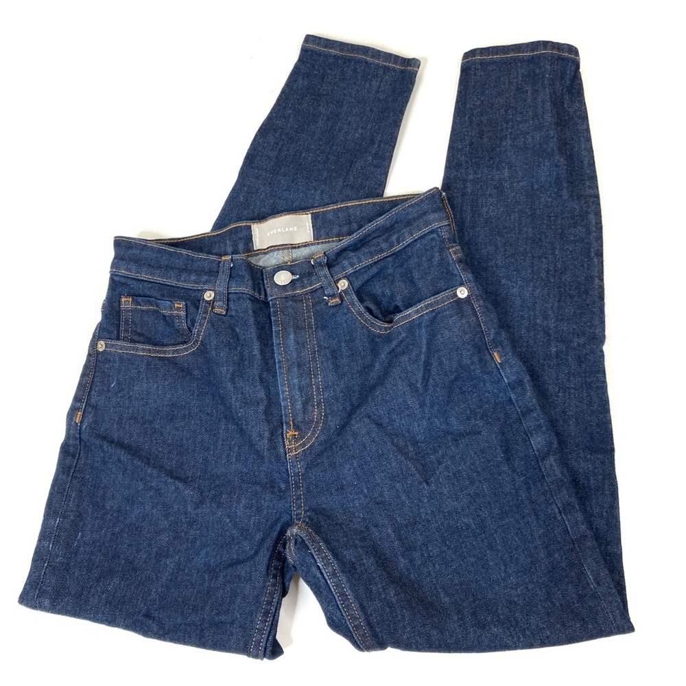 Everlane | High Rise Dark Wash Skinny Jeans 26